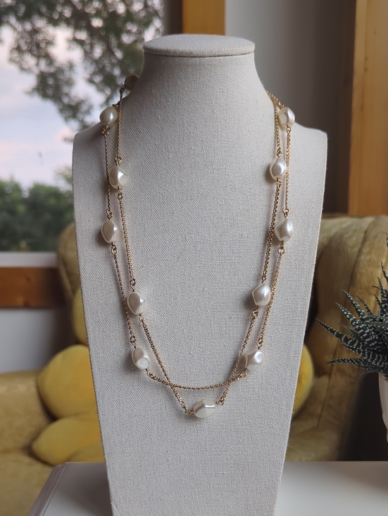 Charter Club Jewelry - Charter Club Gold-Tone Faux Pearl Station Necklace, 42"-44" Adjustable